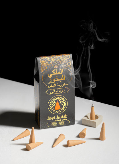 Royal Bakhour Oudh Nights Incense Cones – 30 Pieces