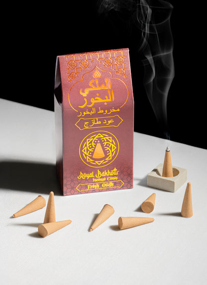 Royal Bakhour Fresh Oudh Incense Cones – 30 Pieces