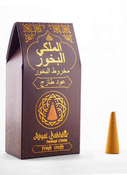 Royal Bakhour Fresh Oudh Incense Cones – 30 Pieces